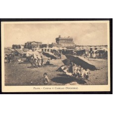 NECOCHEA BUENOS AIRES VISTA CARPAS PLAYA TARJETA POSTAL